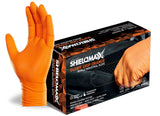 EnSure® SHIELDMAXX® Heavy Duty Diamond Grip Textured Powder Free Orange Nitrile Gloves (Case of 1,000) - 8.0 Mil