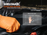 EnSure® SHIELDMAXX® Heavy Duty Diamond Grip Textured Powder Free Orange Nitrile Gloves (Case of 1,000) - 8.0 Mil