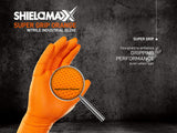 EnSure® SHIELDMAXX® Heavy Duty Diamond Grip Textured Powder Free Orange Nitrile Gloves (Case of 1,000) - 8.0 Mil