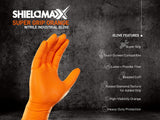 EnSure® SHIELDMAXX® Heavy Duty Diamond Grip Textured Powder Free Orange Nitrile Gloves (Case of 1,000) - 8.0 Mil